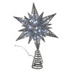 11" 60L Cool White Twinkling Superbright LED Silver Starburst Tree Topper