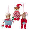 Animal In Pajamas Ornaments, 3 Assorted