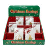 Christmas Earrings With Display Rack, 6 Assorted Styles