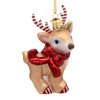 Noble Gems™ Glass Reindeer With Shiny Bow & Candy Cane Antlers Ornament