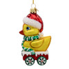 Noble Gems™ Glass Duck With Santa Hat Ornament