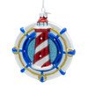 Noble Gems™ Glass Lighthouse On Ship Wheel Ornament