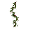 6' Pine Needle With Red Berris & Pinecones Garland