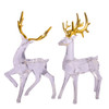 Crystal Deer With Gold Antlers Table Pieces, 2 Assorted