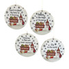 Snowman Disc With Sayings Ornaments, 4 Assorted