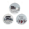 Farmhouse & Stocking Disc With Sayings Ornaments, 3 Assorted