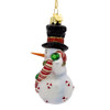 Noble Gems™ Glass Snowman With Candy Cane Ornament