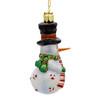 Noble Gems™ Glass Snowman With Candy Cane Ornament