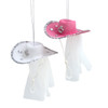 Cowgirl Hat With Bridal Veil Ornaments, 2 Assorted