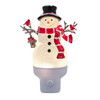 Snowman With Red Scarf & Cardinal Spinning Glitter LED Night Light