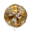 80MM Glass Transparent Ball With Gold Stripe & Glittered Ivy Leaves Ball Ornament