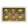 80MM Glass Transparent Ball With Gold Stripe & Glittered Ivy Leaves Ball Ornament