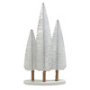 12-16" White Miniature Trees With Silver Glitter Table Piece