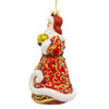 Bellissimo Glass Red & Gold Santa Ornament