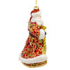 Bellissimo Glass Red & Gold Santa Ornament