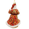Bellissimo Glass Red & Gold Santa Ornament
