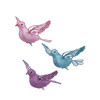 Blue, Lavender & Pink Glittered Clip-On Bird Ornaments, 3 Assorted