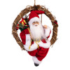 12" Santa Sitting In Wreath With Sack