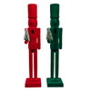 22" Red & Green Flocked Nutcracker With Tree, 2 Assorted