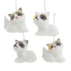 Furry Cat With Orange & Gray Markings Ornaments, 2 Assorted