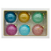 80MM Glass Multicolor Marbled Ball Ornaments, 6-Piece Set