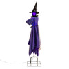 5' Lighted Musical Purple Swing Witch With Sound Sensor