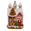 10" Battery Operated Red, White & Green Gingerbread House