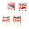 Faith Sayings With Tassel Ornaments, 4 Assorted
