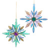 Peacock Colored Snowflake Ornaments, 2 Assorted