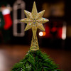 13.4" Gold Glitter Polaris Star Projector Tree Topper