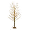 4' Pre-Lit Classic White & Warm White LED Gold Foil Twig Tree 