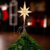17“ Lighted 8-Point Gold Glittered Star Treetop