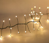7.87' 240L Warm White Twinkle Micro LED Green Wire Cluster Garland 
