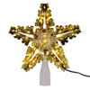 7.5" 40-Light Warm White LED Twinkle Gold Snowflake Star Treetop
