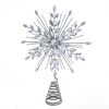 11.75“ Lighted Silver Glittered Snowflake Treetop