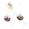 Glass Red & White Wine With Words Ornaments, 3 Assorted