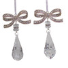 Bow With Clear Drop Ornaments, 2 Assorted