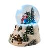 100MM Battery Operated Musical Snowman With House & Tree Snow Globe