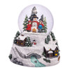 100MM Battery Operated Musical Snowman With House & Tree Snow Globe