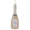 Glass Gold & Silver Champagne Bottle Ornament