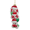 Glass Snowman Head with Hat Ornament