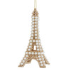 Ivory & Gold Eiffel Tower Ornament