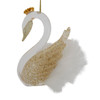 Ivory & Gold Swan With Feathers Ornament