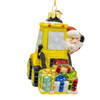 Noble Gems™ Glass Santa With Bulldozer Ornament