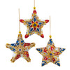Red, White & Blue Star With Gold Accents Ornaments, 3 Assorted