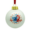 80MM Glass Washington & Lincoln White Ball Ornament