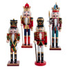 11" Blue, Green, Gold & Red Nutcrackers, 4 Assorted 
