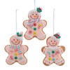 Pink Gingerbread Man Ornaments, 3 Assorted