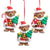 Bear In Santa Suit Ornaments, 2 Assorted  