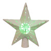 11.8" White Iridescent LED Star With Rotating Ornament Tree Topper